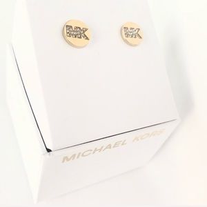 Michael Kors Jewelry - NWT authentic MK gold tone stone logo studs Michael Kors Jewelry - NWT authentic MK gold tone stone logo studs